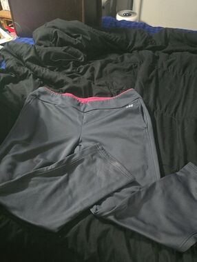 bcg Women's Dark Gray Track Pants with Pink Waistband